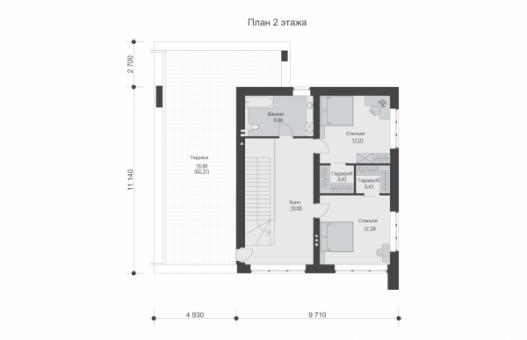 Двухэтажный дом с тремя спальнями, террасой и гаражом